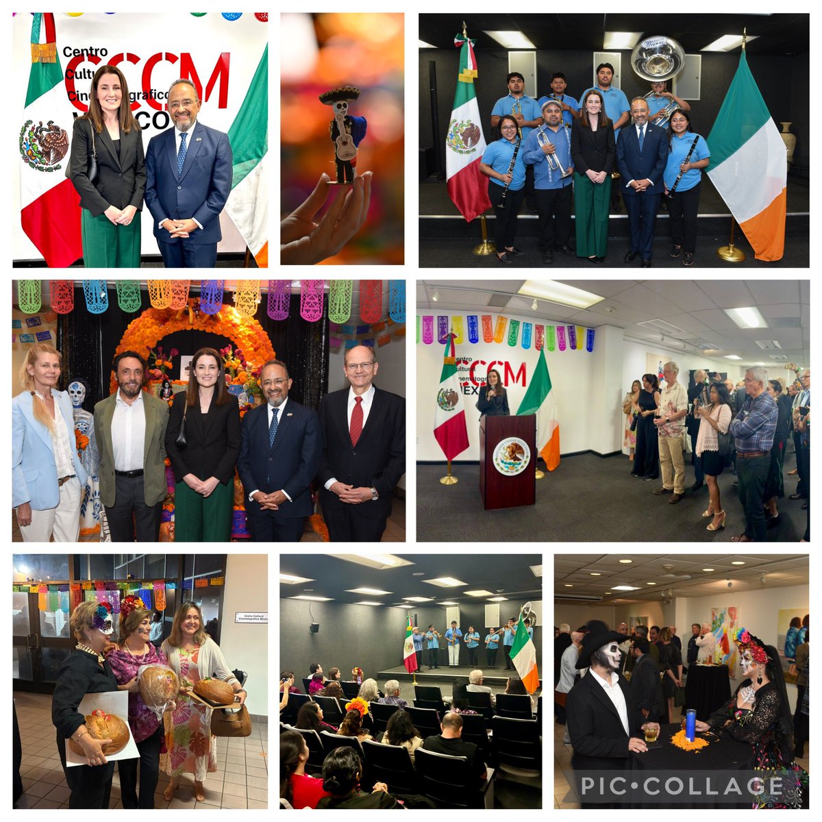 carlos_glezgtez's tweet image. Consulate of 🇲🇽 in LA, together with @IEConsulGenLA 🇮🇪, celebrated Día de los Muertos/ Samhain 💀🎃, highlighting the cultural bridges between Mexico and Ireland. Music, storytelling, and an altar honored our shared spirit of remembrance and community. 

#DíadeMuertosMXenelMundo