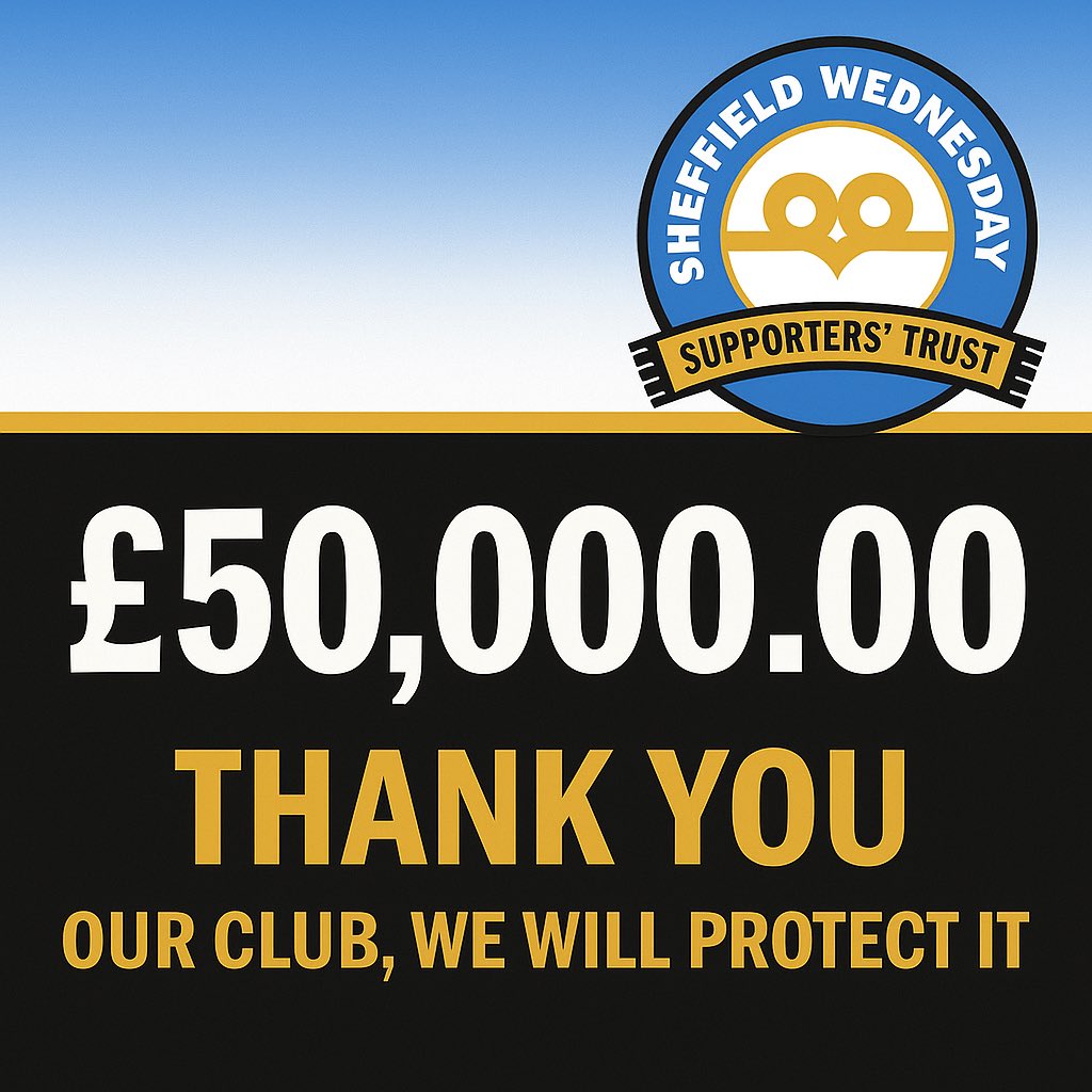 SWFCTrust's tweet image. “Nobody gave Sheffield Wednesday a chance.”

We’re barmy 🔵 ⚪️ 

We won’t stop. Link below 👇🏻 

#SWFC

gofund.me/d2a190e87