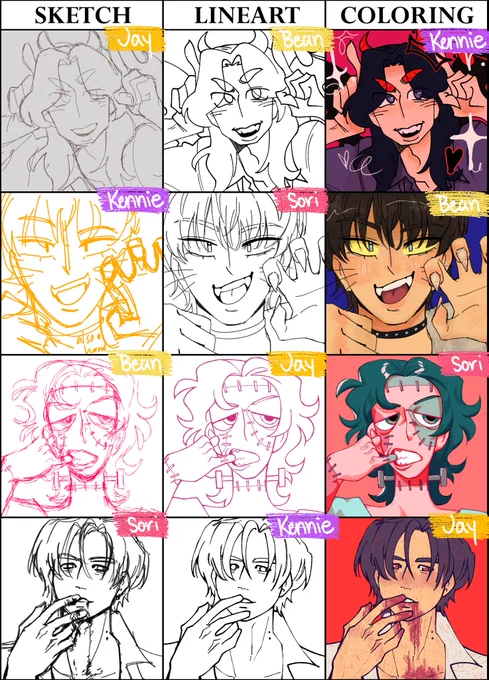 [xdinary heroes] Halloween collab !!! one day late bc I fell asleep before I could make the labels 🥀🥀 