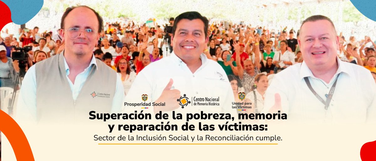 #EsNoticia 📰 | Superación de la pobreza, memoria y reparación de las víctimas: Sector de la Inclusión Social y la Reconciliación cumple.

<a href="/ProsperidadCol/">Prosperidad Social</a>
<a href="/UnidadVictimas/">Unidad para las Víctimas</a>
<a href="/CentroMemoriaH/">Centro Nacional de Memoria Histórica</a>

Clic aquí para más información 👉🏼prosperidadsocial.gov.co/Noticias/super…