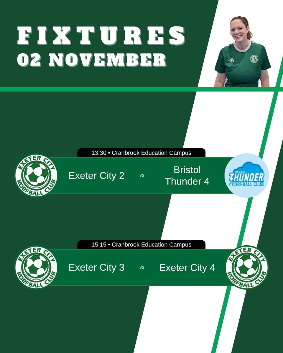Two home matches but three of our teams are in action! Tomorrow sees our first club derby since Feb 2023. Good luck all 💚
#korfball #korfballeague #exeter #exetercitykorfball #exetersport #TeamSport #mixedgendersport #sportforall <a href="/swkakorf/">SWKA Korf</a> <a href="/BristolThunder/">Bristol Thunder Korfball Club</a> <a href="/swsportsnews/">South West Sports News</a>