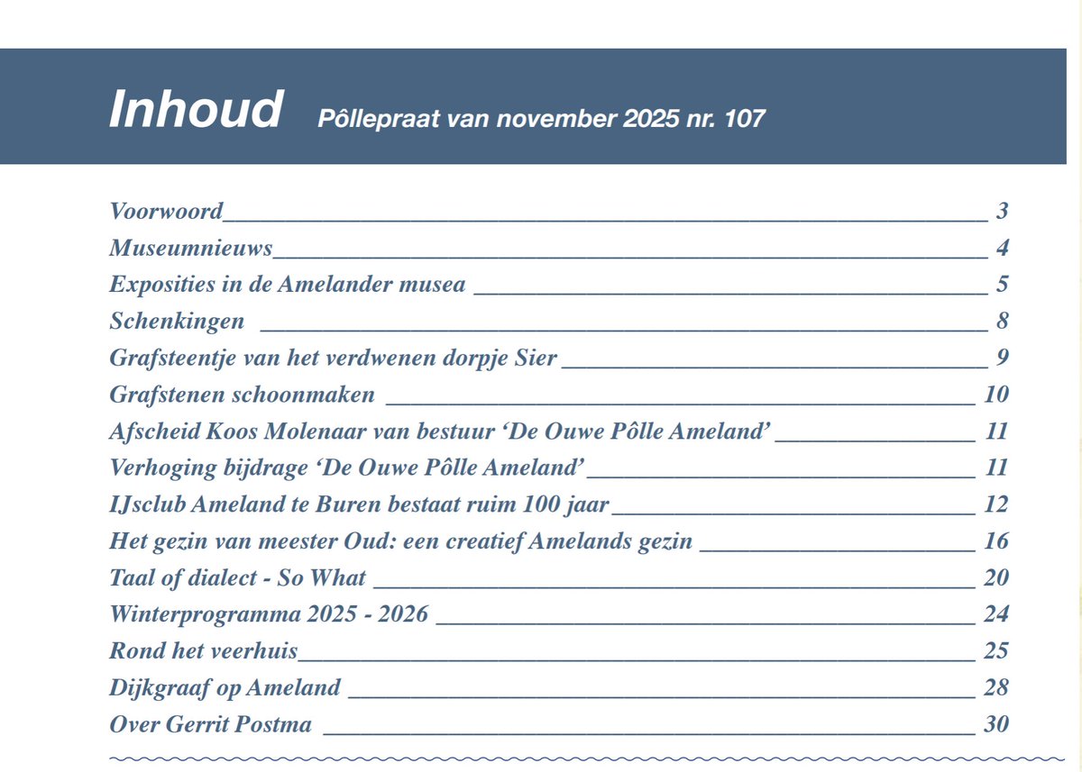 𝗗𝗲 𝗣𝗼𝗹𝗹𝗲𝗽𝗿𝗮𝗮𝘁 𝘃𝗮𝗻 𝗻𝗼𝘃𝗲𝗺𝗯𝗲𝗿 𝟮𝟬𝟮𝟱 𝗶𝘀 𝘂𝗶𝘁! 💫
Een bijzondere editie boordevol verhalen over #Ameland. Ook ontvangen? Word dan vriend van onze stichting via deze link: docs.google.com/forms/d/1m8zd4… <a href="/vvvameland/">VVV Ameland</a> #verhalen #kunstmaand