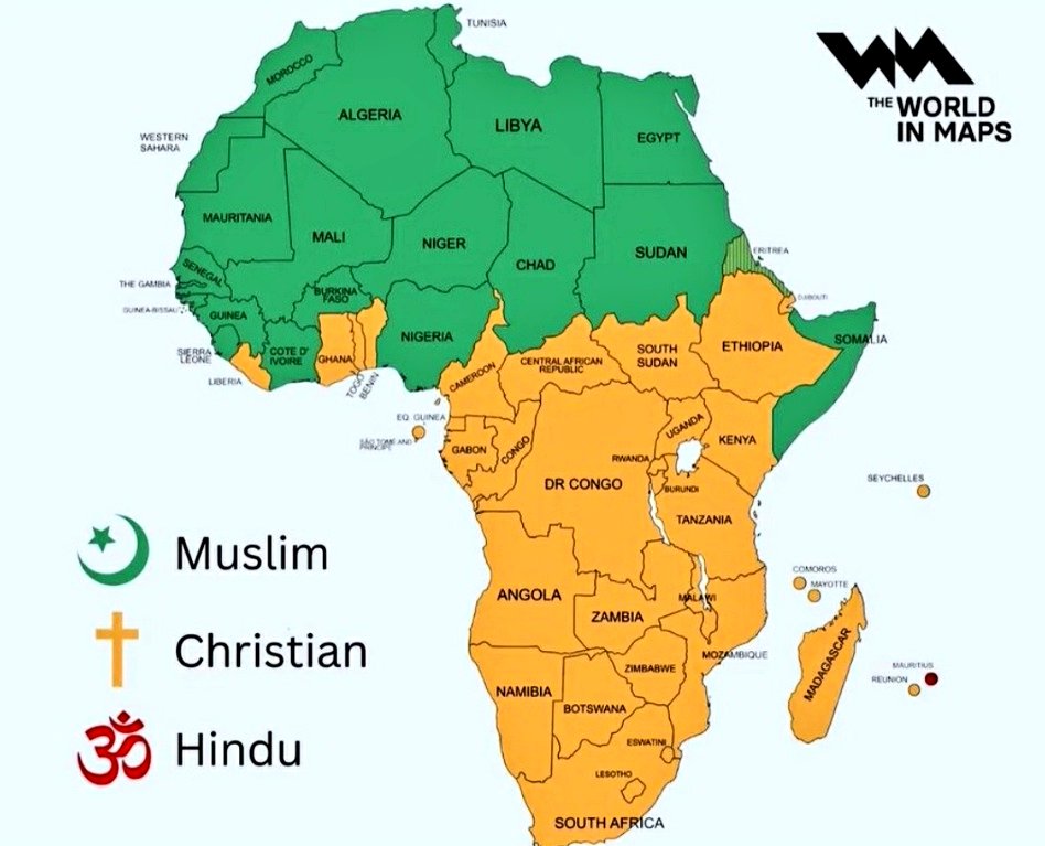 monte_auseva's tweet photo. Religión mayoritaria en cada país de África. 

Aprovecho para recordar a los cristianos brutalmente perseguidos en el continente africano, mártires de la fe más perseguida del mundo. https://t.co/HNB6df18kW