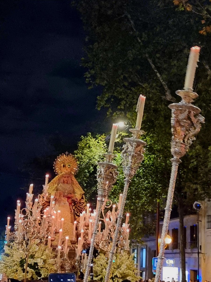 y hasta el semáforo hizo los honores al paso de la Esperanza de Triana.  Verde Esperanza. #EsperanzaDeTriana, image size:900x1200