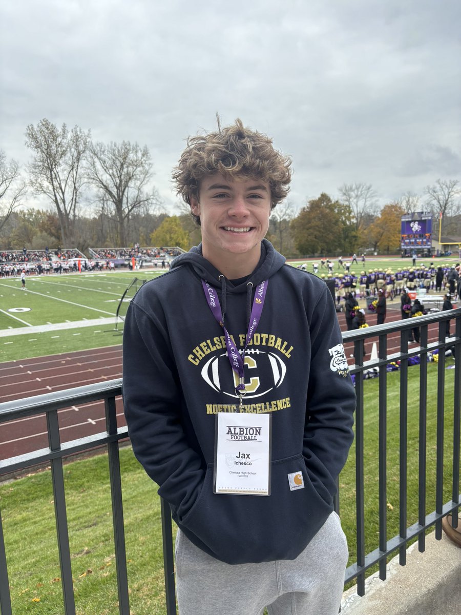 I had a great time at Albion College today, Thank you <a href="/Rundle_Albion/">Travis Rundle</a> and <a href="/CoachWasil4/">Stephen Wasil</a> and <a href="/Coach_Bush/">Brad Bush</a> for the opportunity to visit!
<a href="/TheD_Zone/">The D Zone</a> <a href="/MIexposure/">Michigan Exposure</a> <a href="/PrepRedzoneMI/">Prep Redzone Michigan</a>