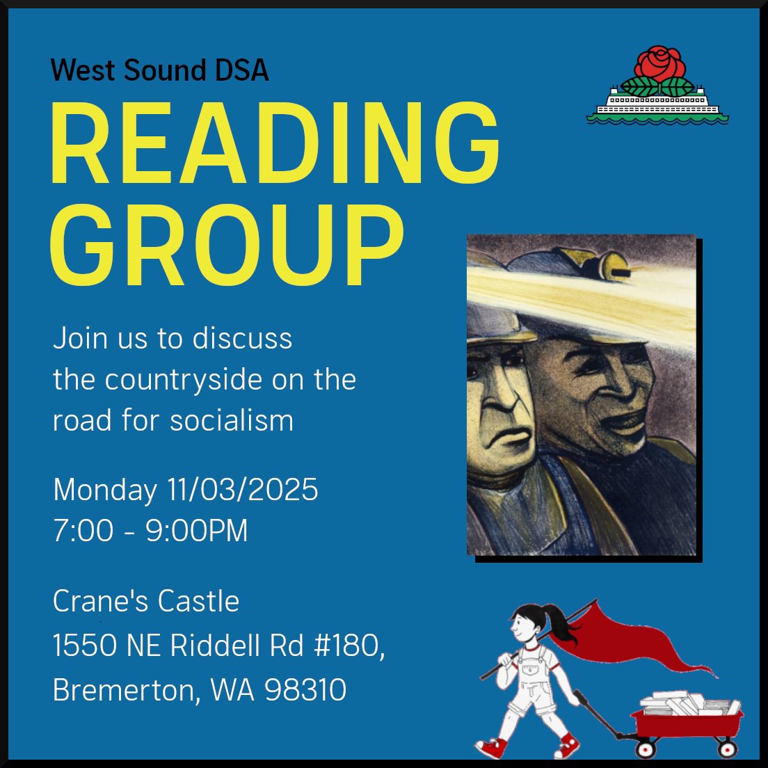 Join us Nov. 3rd for our weekly reading group, located at Crane's Castle Brewing at 7PM! 

This week we'll be discussing the importance of the countryside in our mission towards socialism. 

Find the article and RSVP here: 
actionnetwork.org/events/west-so…