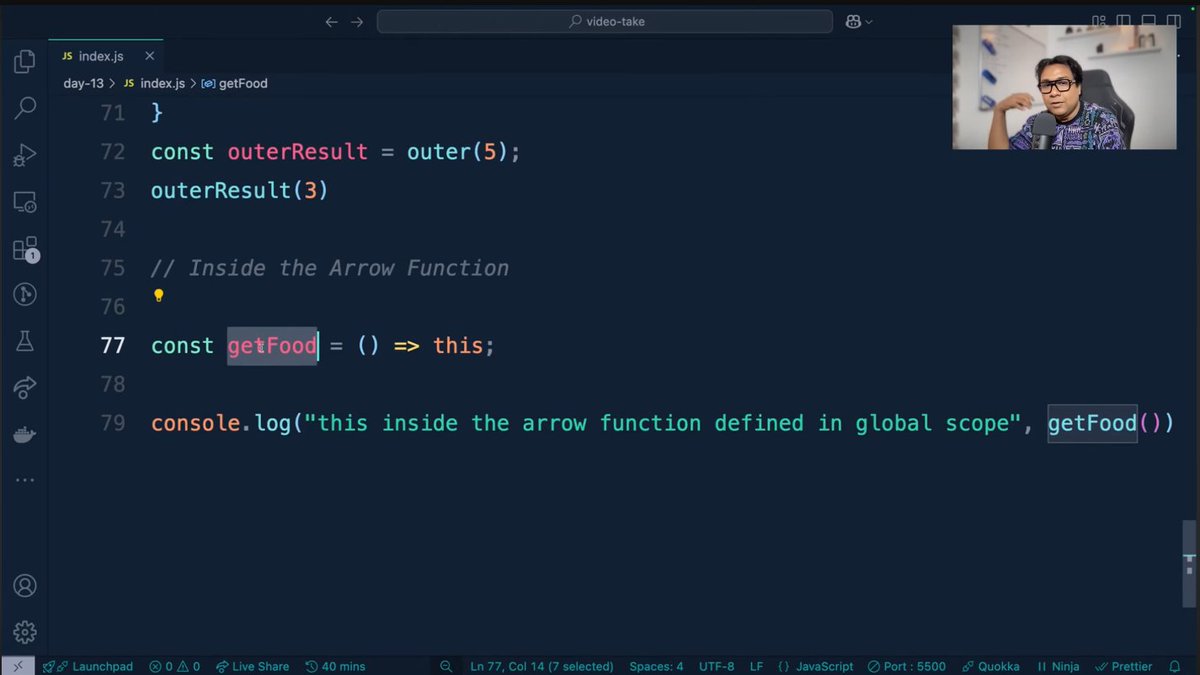 udit_twt's tweet image. 🗓️Day4/180:
Got to learn about 'this' keyword in javascript where @tapasadhikary sir clarified where this keyword refers to object, window object or undefined.
#Javascript #DevJourney