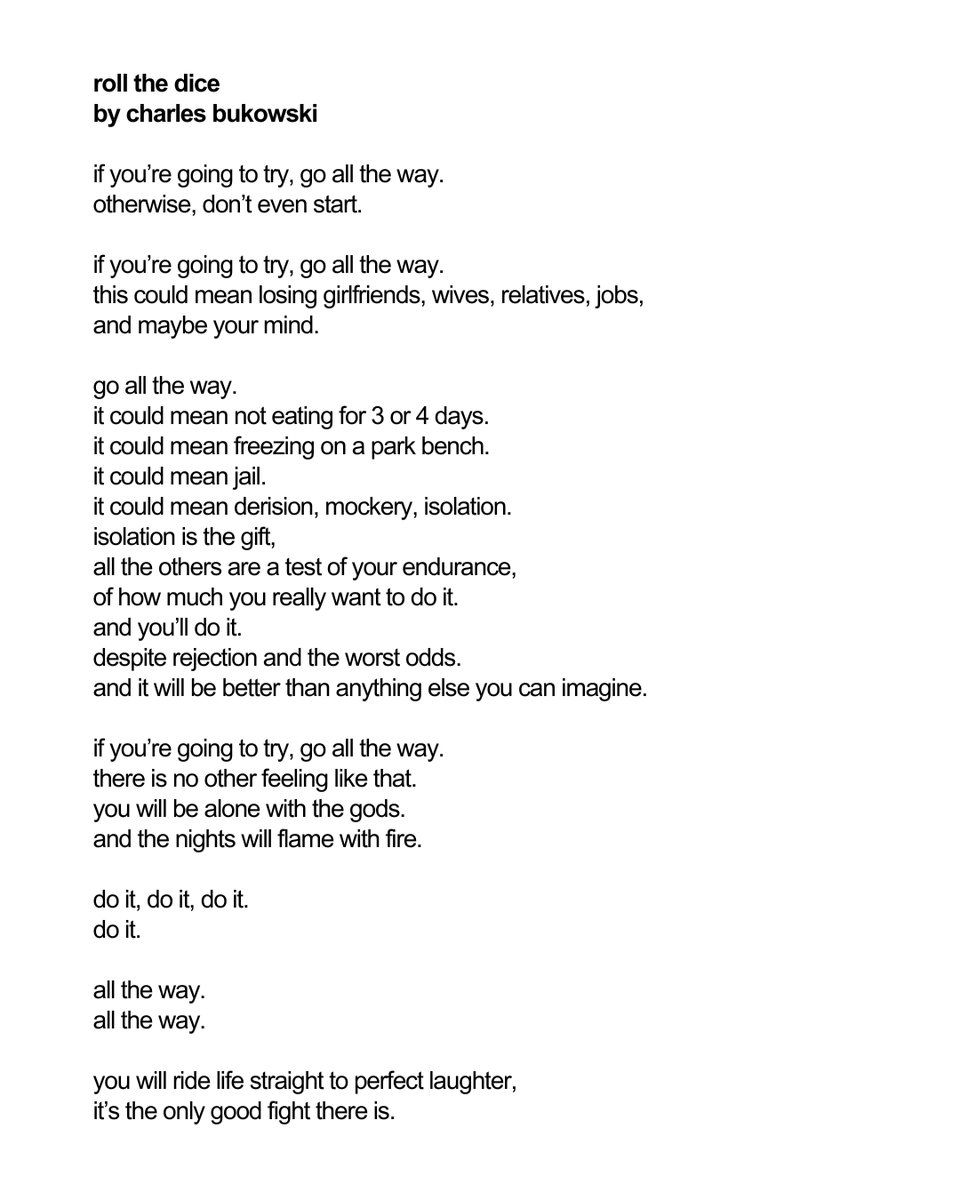 Roll the dice – Bukowski