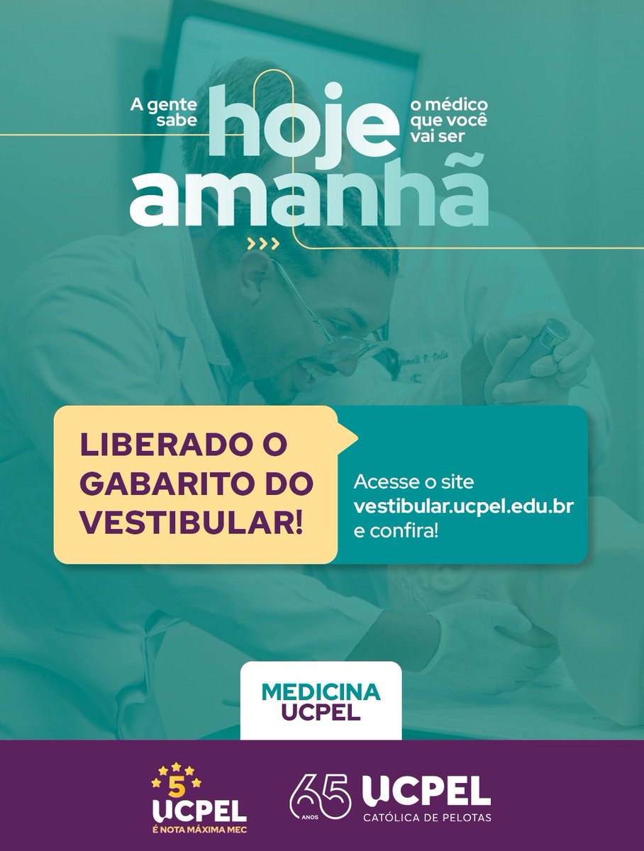 UCPel's tweet photo. O coração tá batendo forte por aí? 💙
O gabarito do Vestibular de Medicina UCPel  já está no ar!
Acesse o site, clique em “Cadernos e Gabaritos” e confira!

👉🏻 https://t.co/fg6xlnj2pA

Boa sorte — estamos torcendo por você! 🍀 https://t.co/qnoDpPabXH