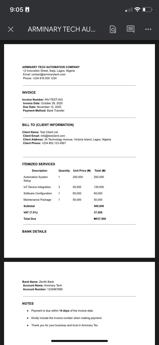 Armin_IoT's tweet image. Today was one of those days where everything just clicks. Built this invoice automation workflow and I’m genuinely excited about how it turned out.
Here’s the full breakdown:
#AIAutomation
#BuildingInPublic
