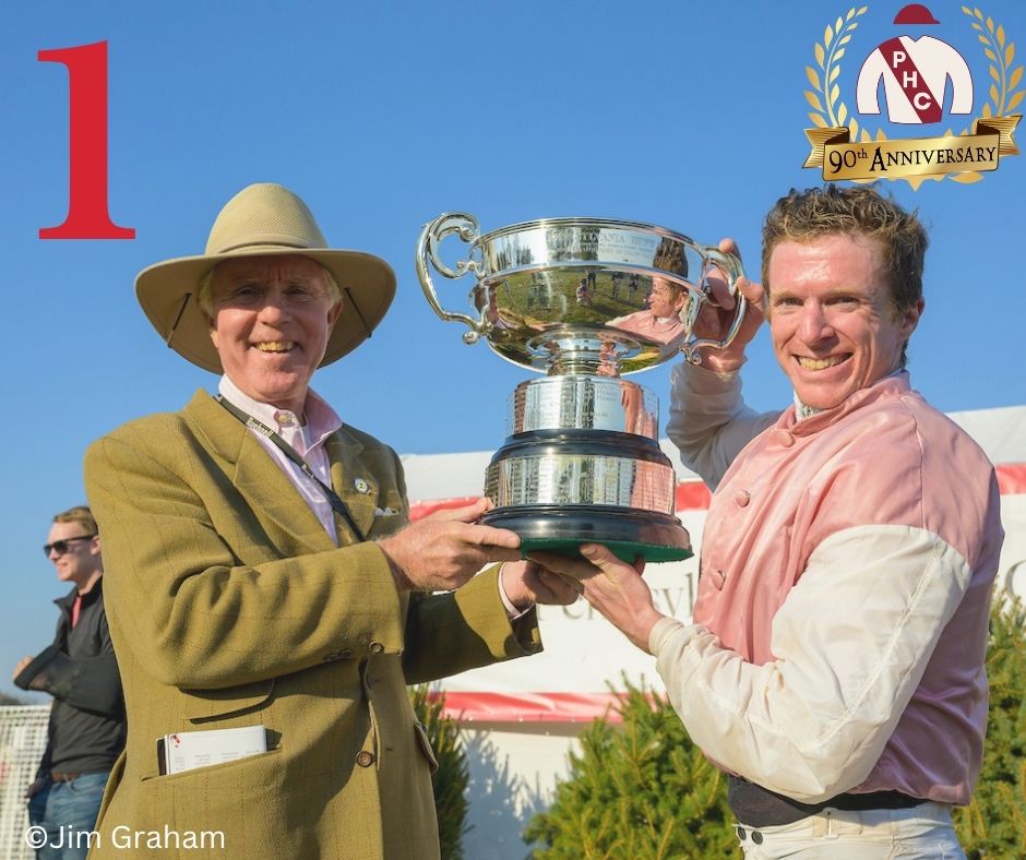 PAHuntCupRaces's tweet photo. TOMORROW is the 90th anniversary running of the Pennsylvania Hunt Cup - celebrate with us!!
Tickets are available to purchase online right through race day at https://t.co/QgnCs1ZR6Y.
(Jim Graham  photo of 2023 PA Hunt Cup winning owner Charlie Fenwick Jr. and jockey @sirgerry29 https://t.co/cQgVMDxoTD