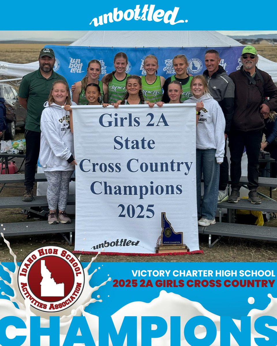 IDHSAA's tweet image. Congratulations to Victory Charter High School on being the 2025 2A Girls Cross Country State Champions!!
