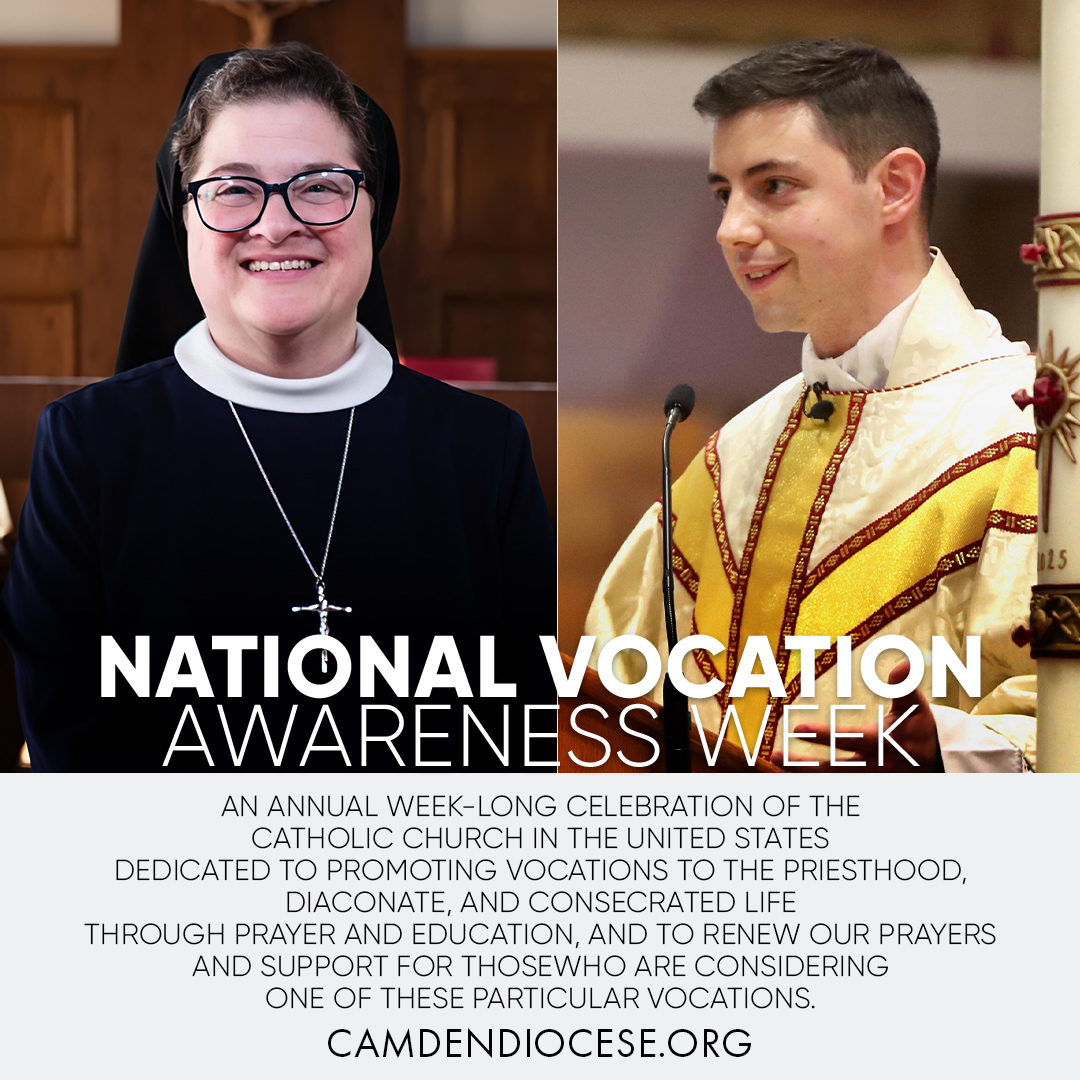 camdendiocese's tweet image. Today begins National #VocationAwarenessWeek! 
We pray that young men and women will hear and answer God’s call to serve as priests, deacons, and consecrated persons.
#PrayforVocations #Vocations #PrayTogether