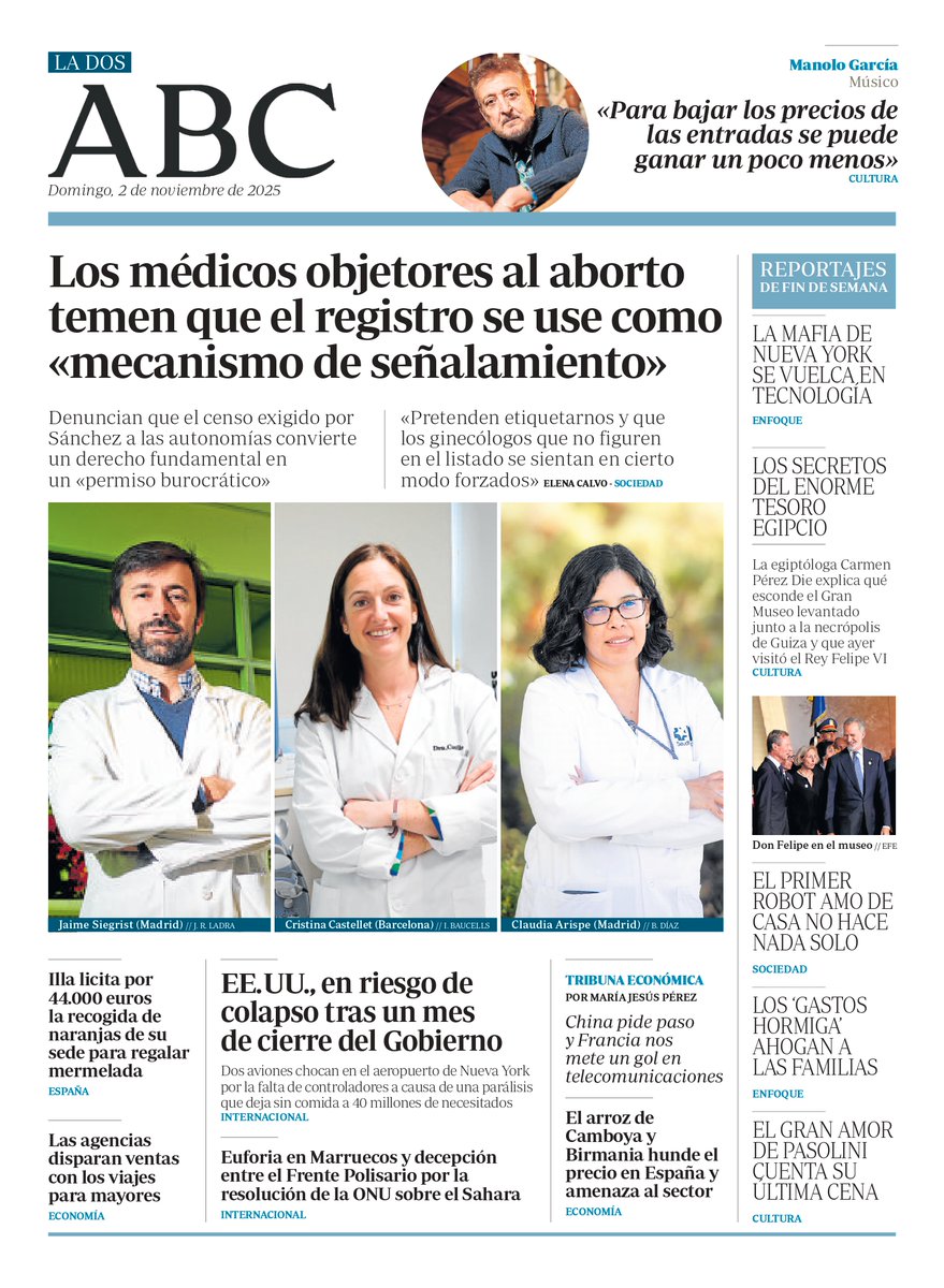 abc_es's tweet photo. 📰La portada y la Dos de ABC. Pronto, en
@abckioskoymas
#Portadas #PortadaABC https://t.co/Uw5gtjGUeu