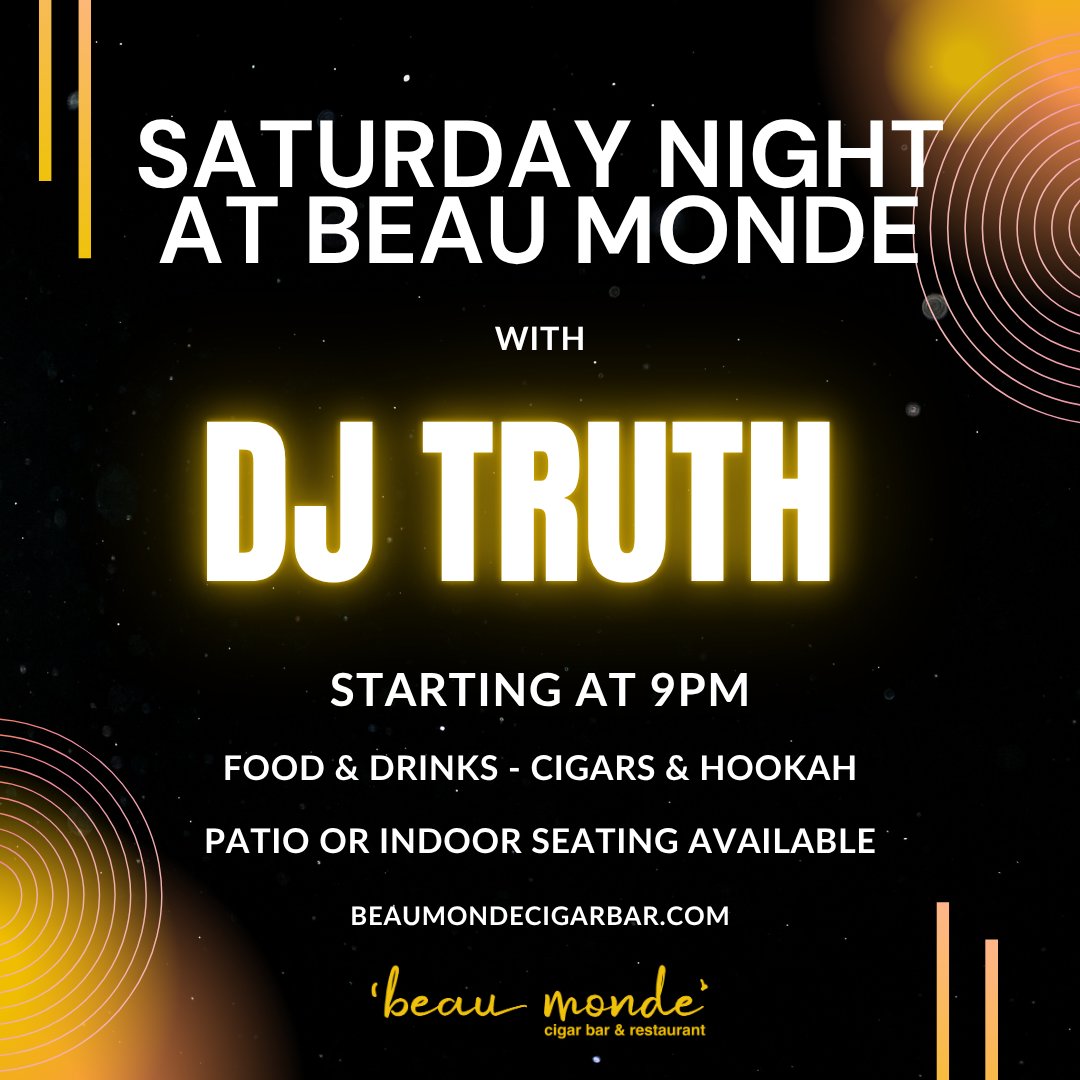 beaumondecigar's tweet image. DJ Truth will be joining us tonight starting at 9pm! We welcome you all to join us for a night of great music, drinks, delicious food, and premium cigars!

#djnight #atldjs #atlnightlife #awesomealpharetta #thingstodoatl #northgeorgia #northGA