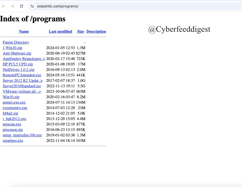 cyberfeeddigest's tweet image. #Opendir sample: netscan.exe 

hxxps[:]//www[.]onpointlc[.]com/programs/ 
netscan.exe  Used by #INCRansom #Ransomware for internal reconnaissance. Handle with caution.  Good source for #Malware analysts.