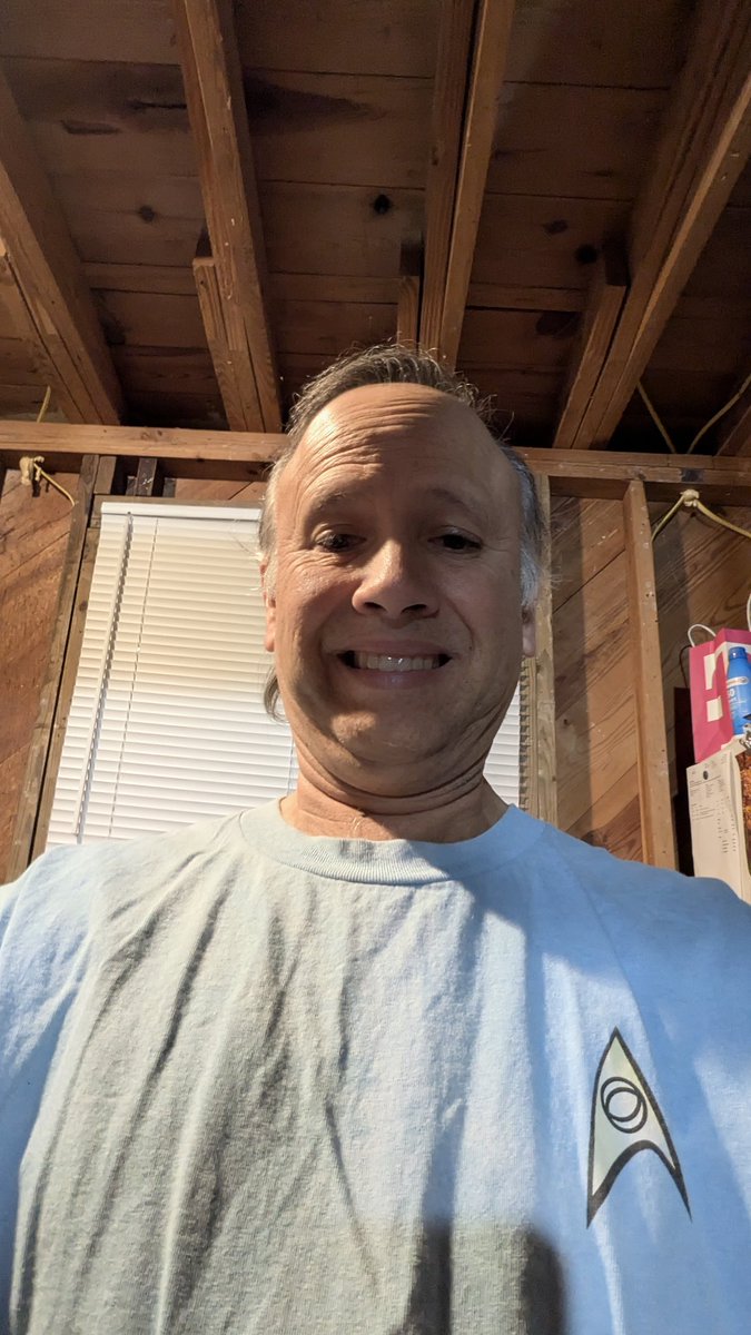 DaledoleJohn's tweet photo. @StefWoodburn Stef Buddy this is my Science Officer Star Trek T-shirt that I was wearing at the block party, TeeHeeheee 🤣 https://t.co/Q629beDR9L