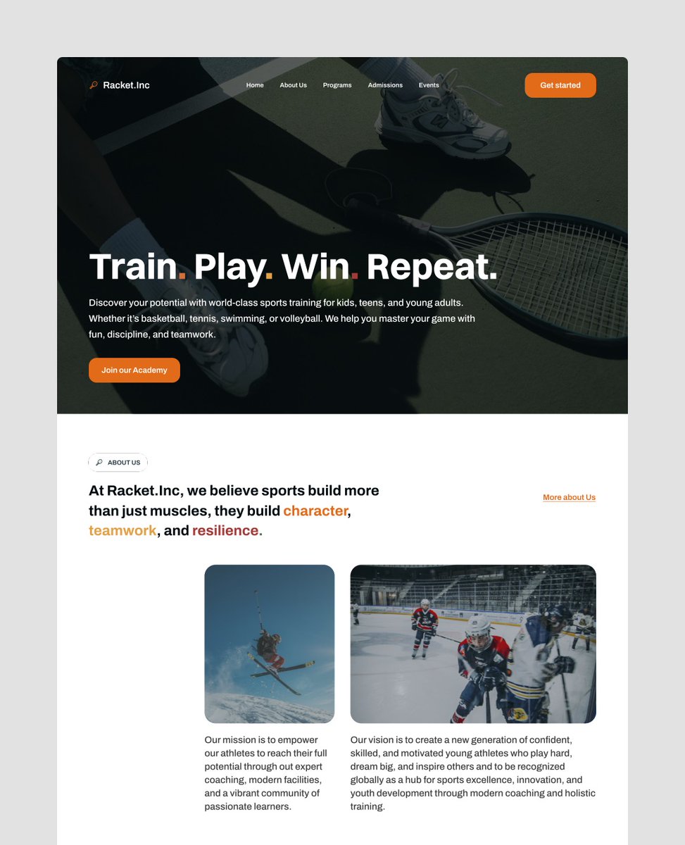 Olayioye_Favour's tweet image. Website UI concept for Racket.Inc Sports Academy 🏅🏀🎾🏊♀️
#websitedesign #creativewebdesign #figma #sportswebsite #ui #uidesign #designer