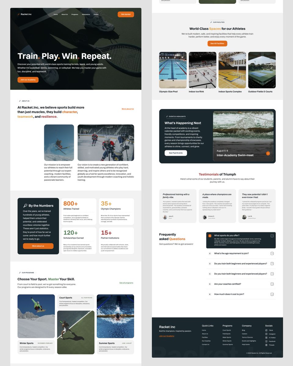 Olayioye_Favour's tweet image. Website UI concept for Racket.Inc Sports Academy 🏅🏀🎾🏊♀️
#websitedesign #creativewebdesign #figma #sportswebsite #ui #uidesign #designer