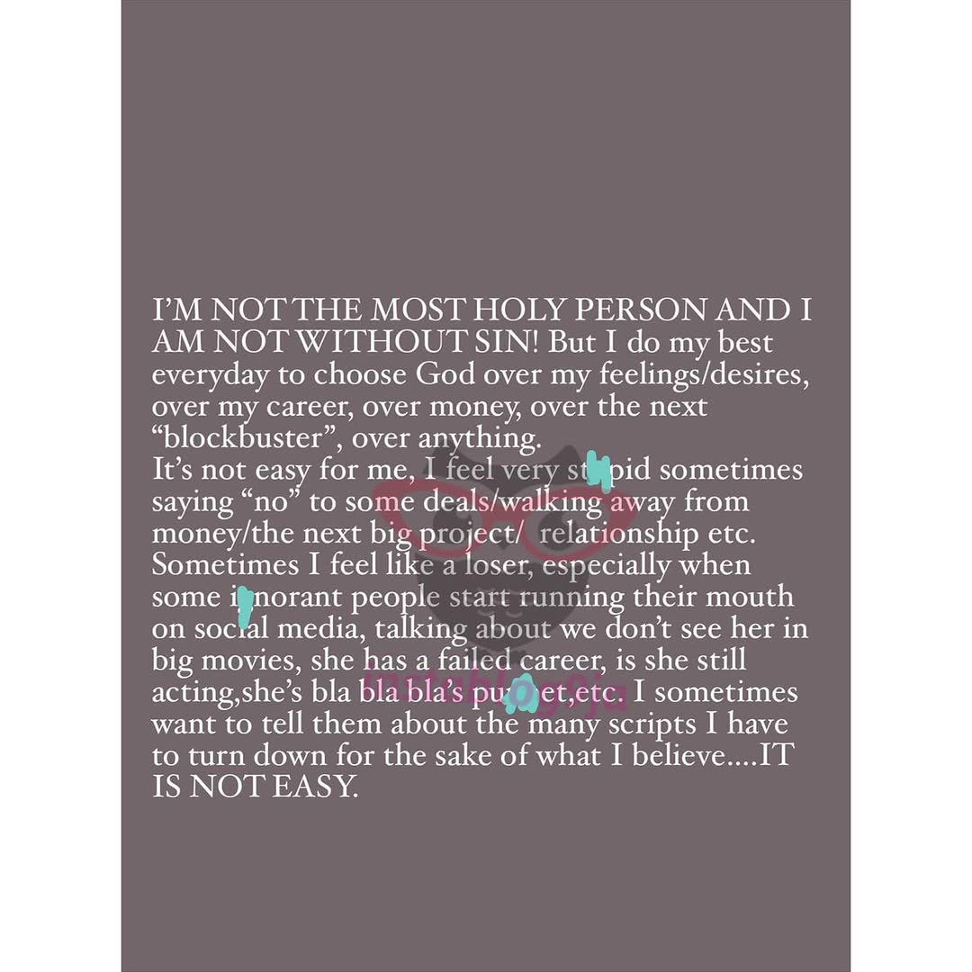 instablog9ja's tweet image. Actress Juliana Olayode writes about being celibate as she shares the sacrifices she has had to make because of her faith