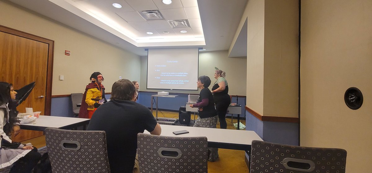 MikeCovers's tweet image. Just got done the excellent &quot;A-snack on Titan&quot; panel at @DerpyCon , where one of the snack suggestions they had was to:

1. Tear the ends off of a RedVine so you essentially have a straw.

2. Drink Mr. Pibb through it.

Which I plan to try immediately.

#derpycon