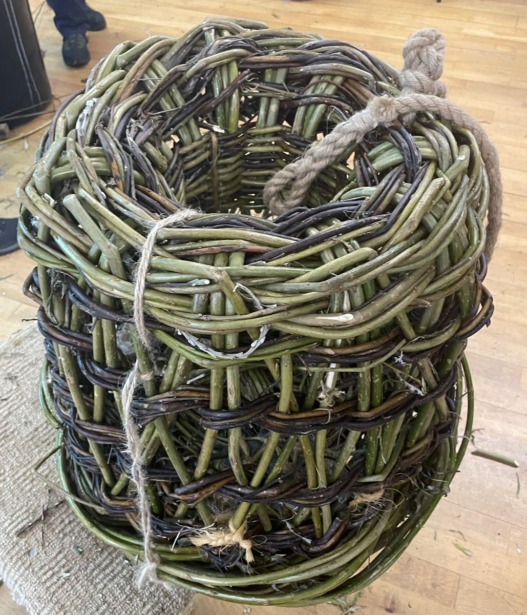 A great afternoon on Bere Island learning how to make traditional lobster pots from willow.