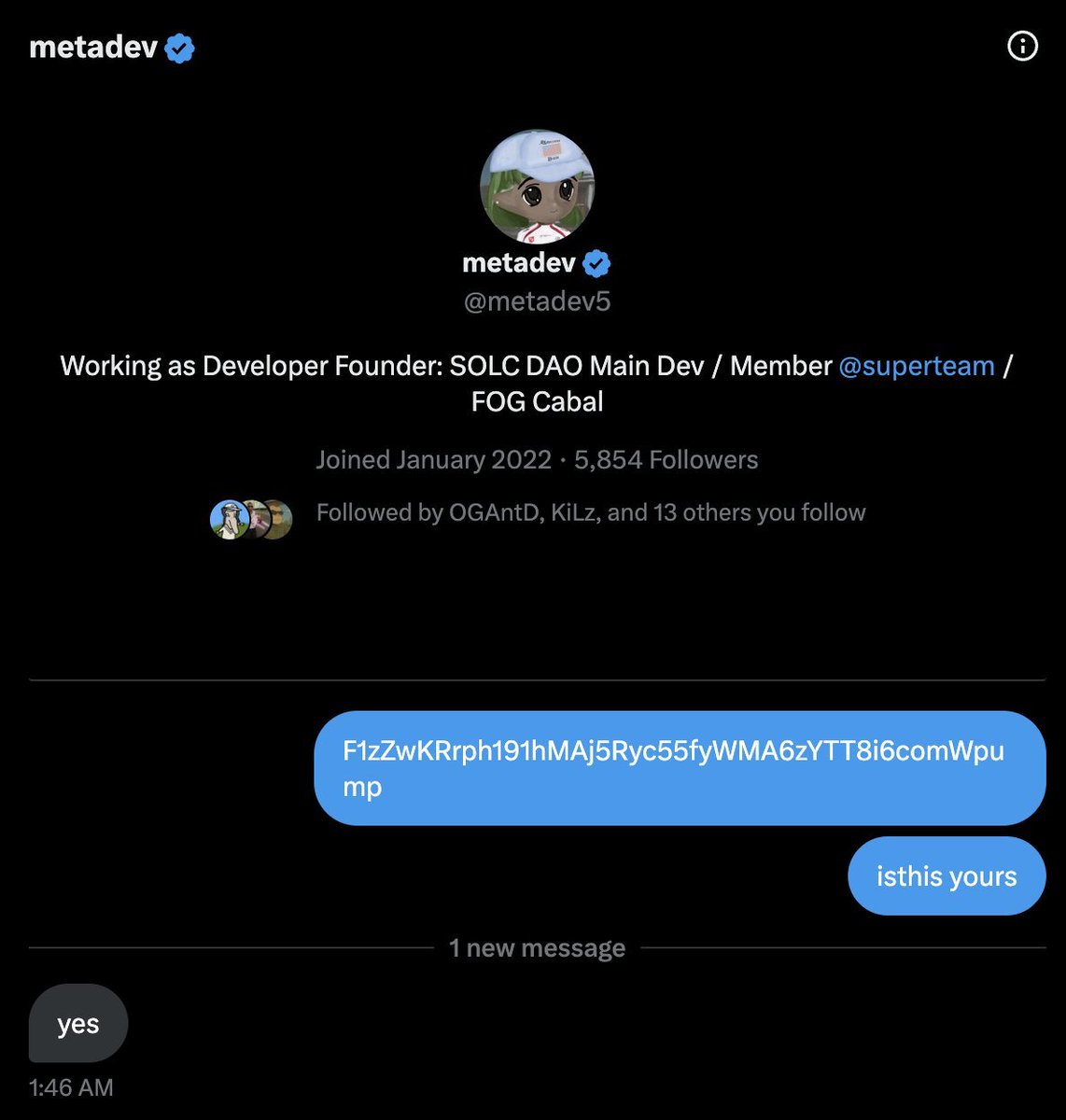 He confirmed its his token + they are doxxxed in the github wtf

$KIRO