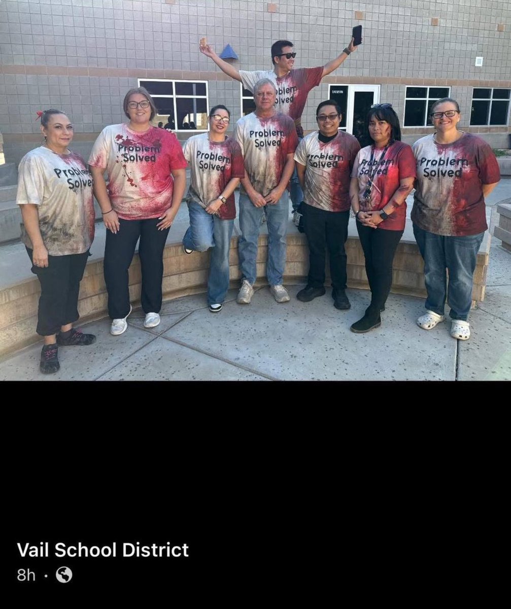 (520)879-2000 
This is the phone number for the Vail School District which employs these teachers. 
Give them a call…let them know how you feel about this picture.
