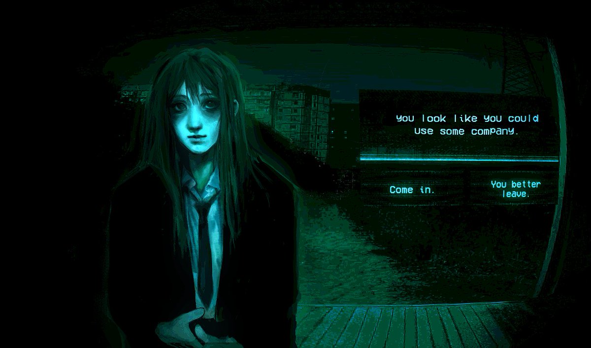 a stranger knocks at your door. will you let her in? 
#noimnotahuman #ninah 
#oc