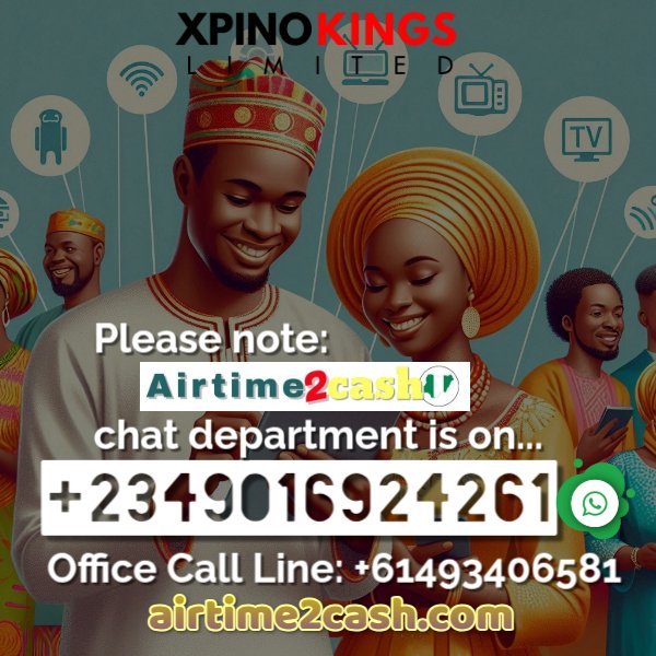 Please note that our #Airtime2Cash trading support number has changed due to recent WhatsApp challenges.
🔹 New Number: 0901 692 4261
Kindly use this number for all airtime-to-cash conversions going forward.

Thank you for your loyalty and continued support.