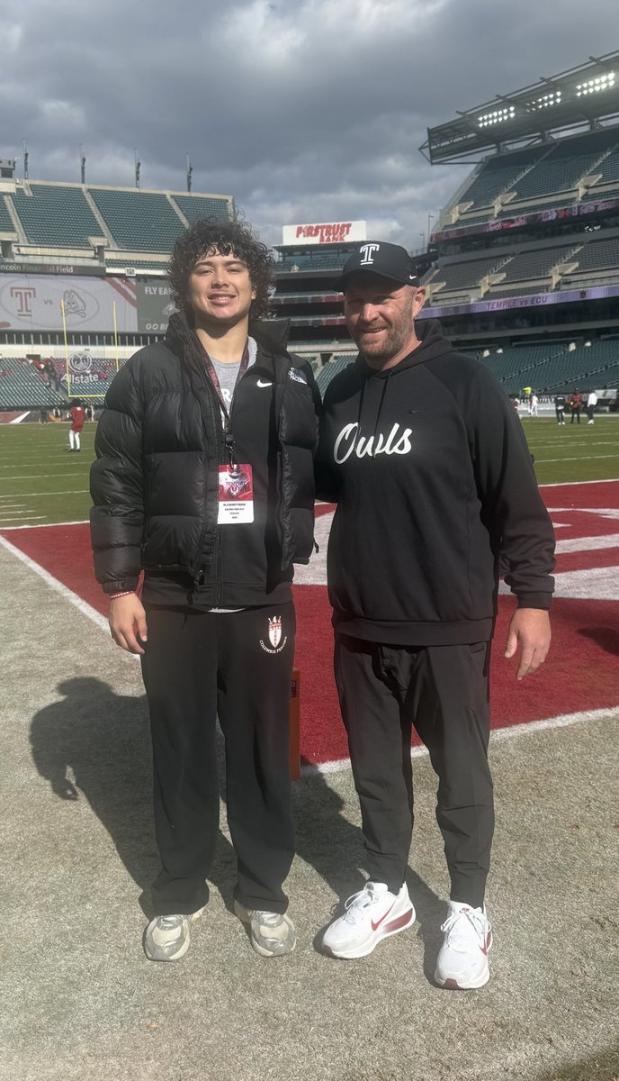 rjwortman7's tweet photo. After a great game day visit &amp; conversation with  @CoachKCKeeler , I am blessed to receive my second FBS offer from Temple University! AGTG ✝️

@Coloniafootball @coachTRroarty @nextlvlculture @4QElite  @CoachZar @WRTreezy @CoachAhmadTUFF https://t.co/glQhCSsdbR