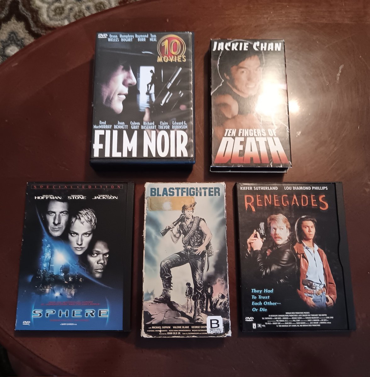CavenderShawn's tweet image. I found a few cool #physicalmedia items during my thrift store crawl today, including an ex-rental #VHS of Blastfighter and a couple of #snapcase DVDs. 

It's been a while since I've gathered up all my Snappers and taken a picture, so I'm going to do that - stay tuned!