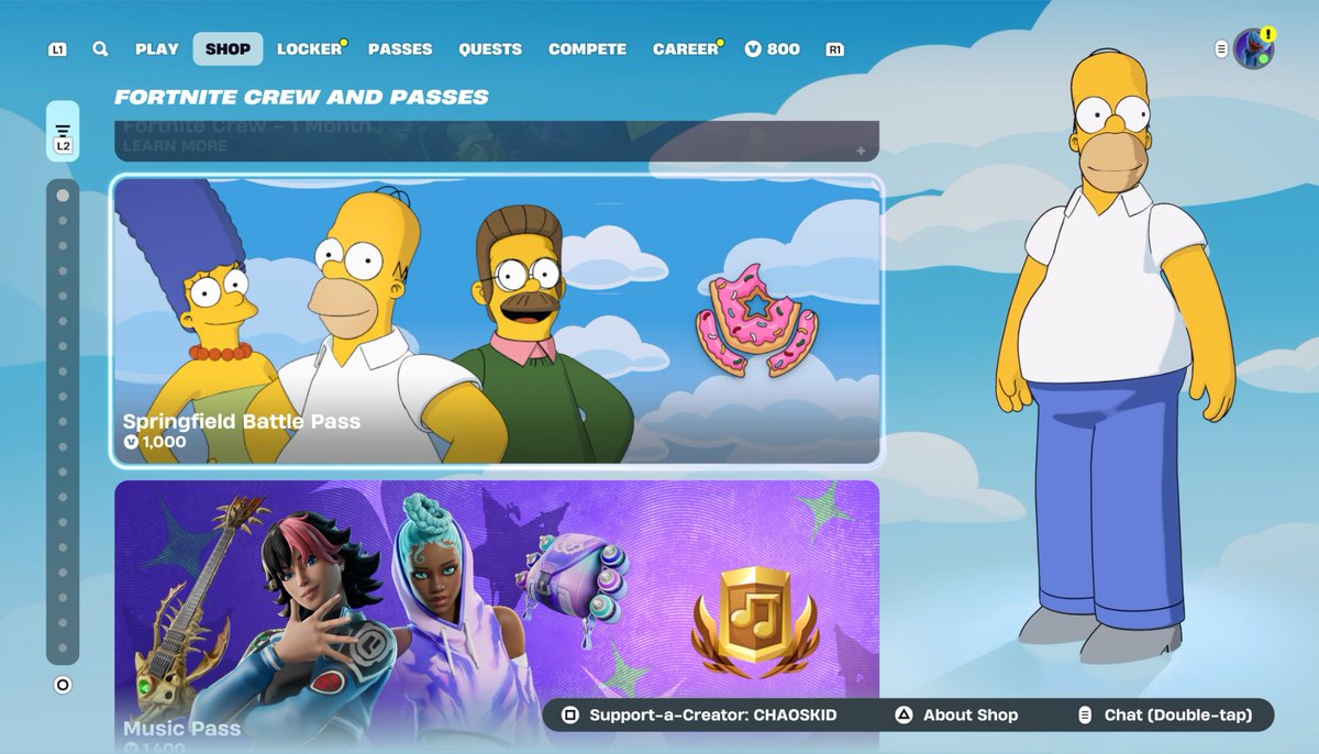 We WILL be using code CHAOSKID for the Simpsons battle pass 🗣️
