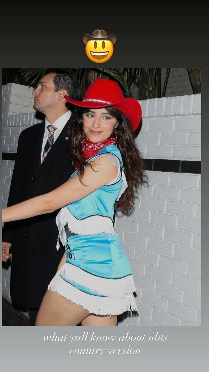 portalcamilabr's tweet image. Camila Cabello via Instagram Stories: "quem conhece NBTS versão country 🤠"