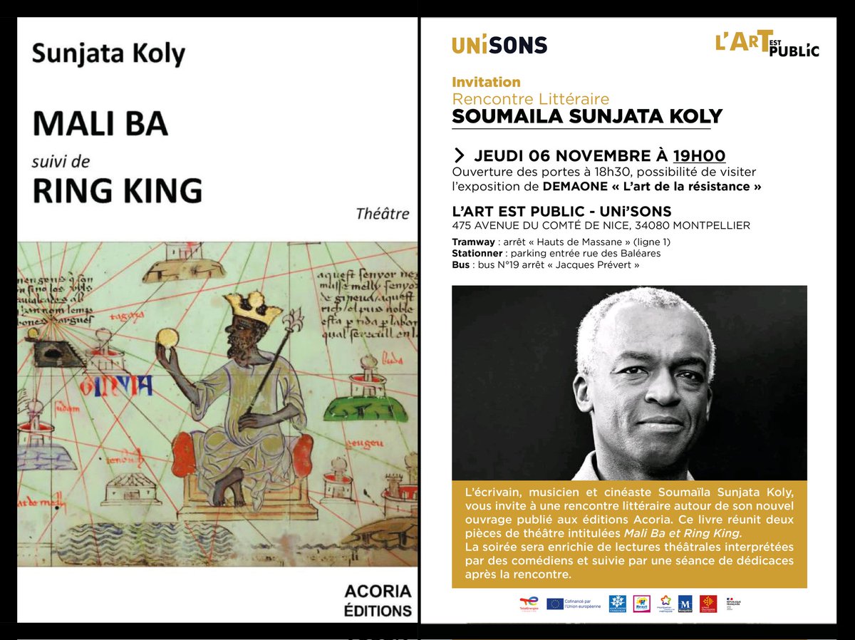 Sunjatakoly's tweet photo. Rencontre autour de mes deux pièces de théâtre Mali ba et Ringking jeudi 6 novembre à 19h à l'Art est public. https://t.co/Hux0z0LjFg