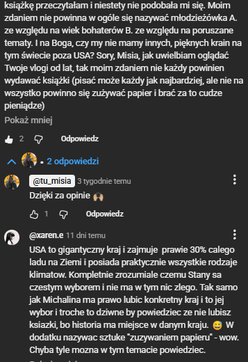 rubyilo_'s tweet image. oglądałam na yt filmik jednej influencerki i ten komentarz mnie rozwalił. A właściwie odpowiedź do niego xd
Pominę nazywanie jakiejś YA &quot;sztuką&quot;, ale walnięcie informacji, że USA zajmuje 1/3 całego lądu na Ziemii??? Myśmy na tę samą geografię chodziłyśmy z koleżanką?