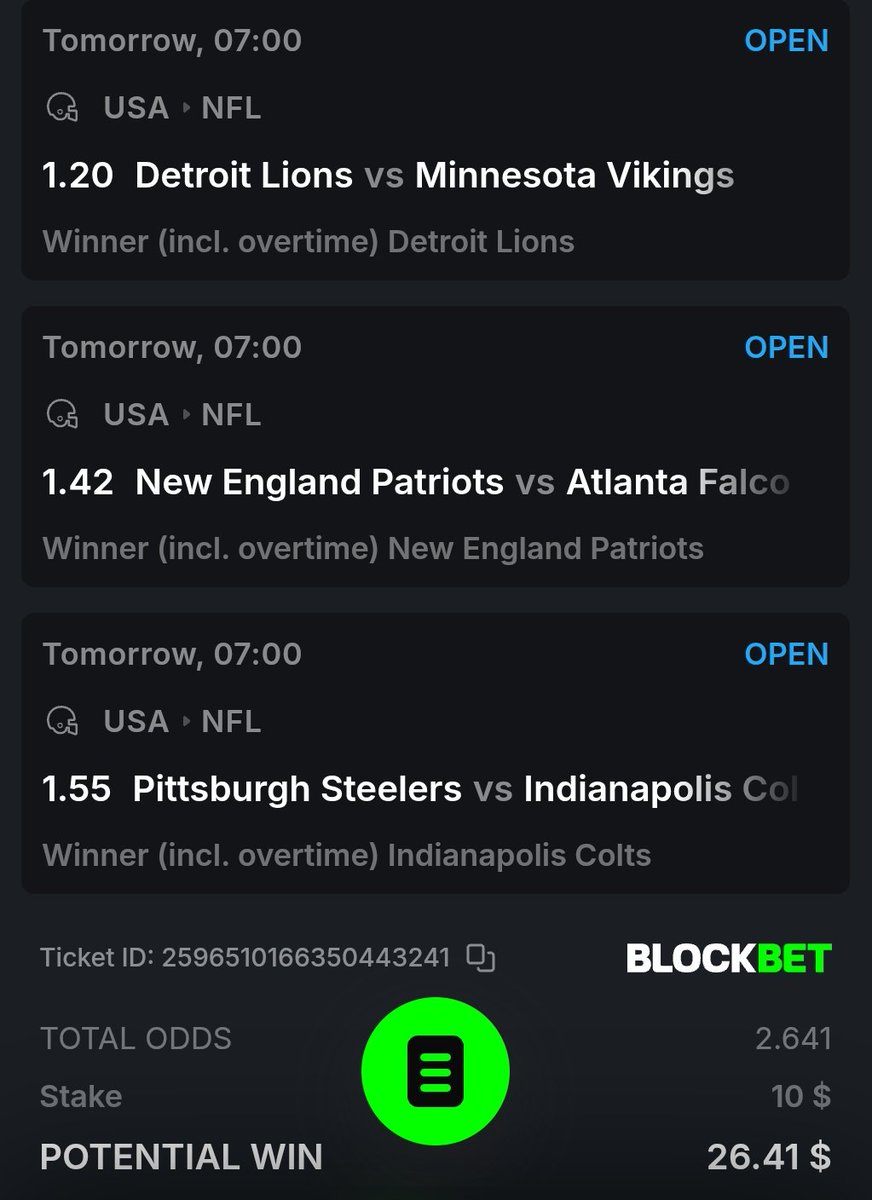 BenjoS0L's tweet image. NFL is back and I&apos;m tipping the in-form Lions, Pariots and Colts to bring home the W.

Betting on @BlockBetGG is the alpha $BLOCK
