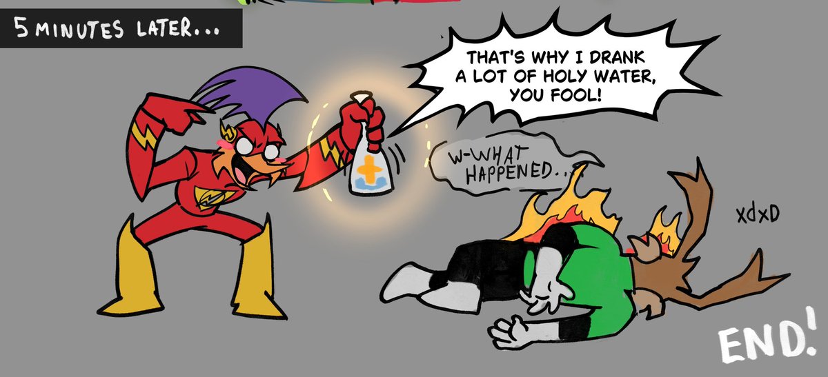 MaxDraws1's tweet image. Tech x Rev comic: This comic is a DC Vampires parody! (Btw, the original scene was super gay to me HAHA) #comic #loonaticsunleashed