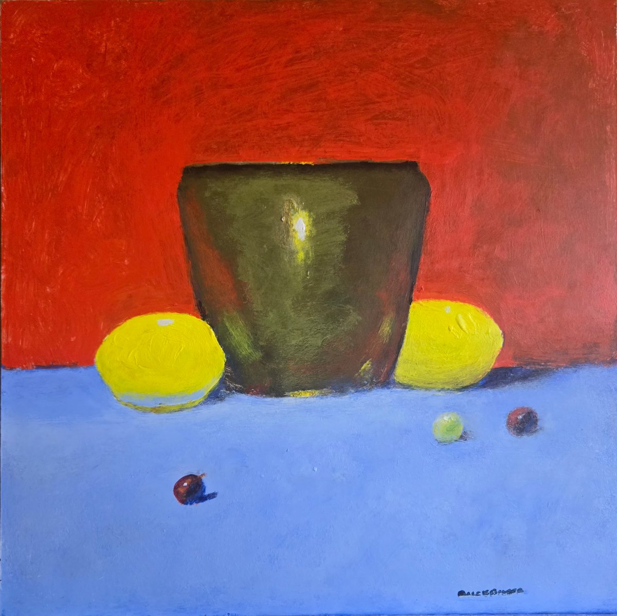 davidbuckbinder's tweet image. 12x12 acrylic still life.