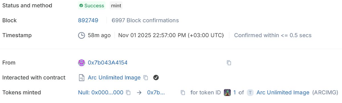 🔥 #ARC 

I just deployed my first NFT collection on ARC (Testnet). I plan to experiment with several standards, and so far everything is working smoothly. If I encounter any bugs, I’ll report them to the team, though I don’t expect to find any. I’m also planning to launch a