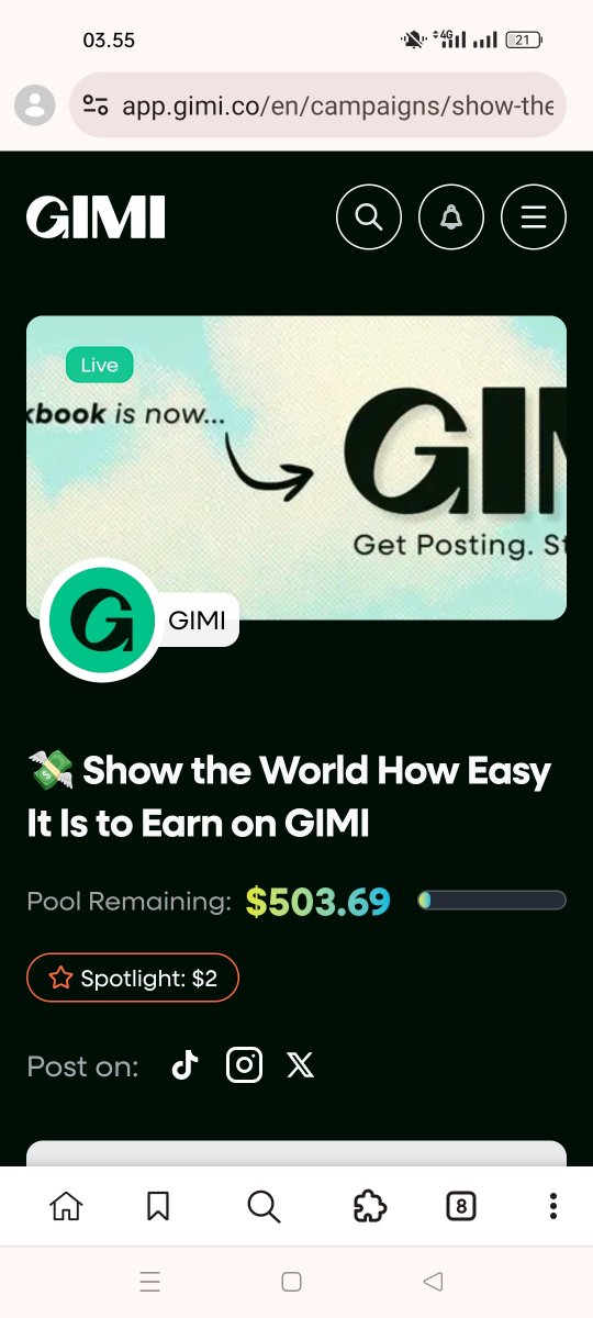 rukanakagawa78's tweet photo. ๐ On GIMI: **Get Posting. Start Winning!**
1. Post content ๐จ
2. Engage your audience ๐ฌ
3. Earn rewards ๐
Start here: https://t.co/JgX9MTaZ8F
More posts = more wins. Start now! #GIMI #CreateAndWin https://t.co/7NEeqgQz7x
