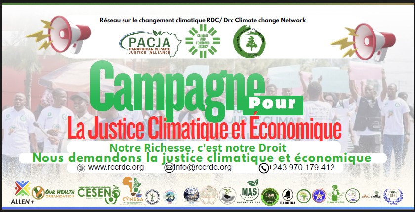 En route vers la COP39 au Bresil-Belem <a href="/Cop30noBrasil/">COP30 Brasil</a> 
Le lancement de la campagne aura lieu à Kinshasa, place des Évolués, à partir de 9h00. Rejoignez-nous et plaidez pour la justice climatique et économique des communautés congolaises. 

English

Towards <a href="/Cop30noBrasil/">COP30 Brasil</a> as  we