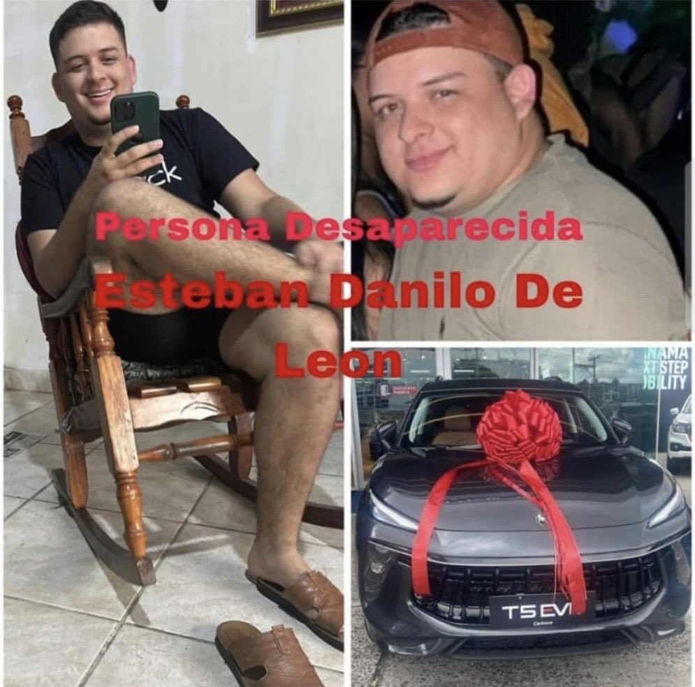 destinopanama_'s tweet photo. Desaparecido Esteban Danilo De Leon, fue visto por ultima vez saliendo de casa en la Morelo de Tocumen, vestía suéter Naranja y pantalón de vestir negro con zapatos, conducía su auto Forthing Negro Grisaceo Placa #EO3025 cualquier información contactar al 69612824 o 65131561 https://t.co/hoXVgfnYt9
