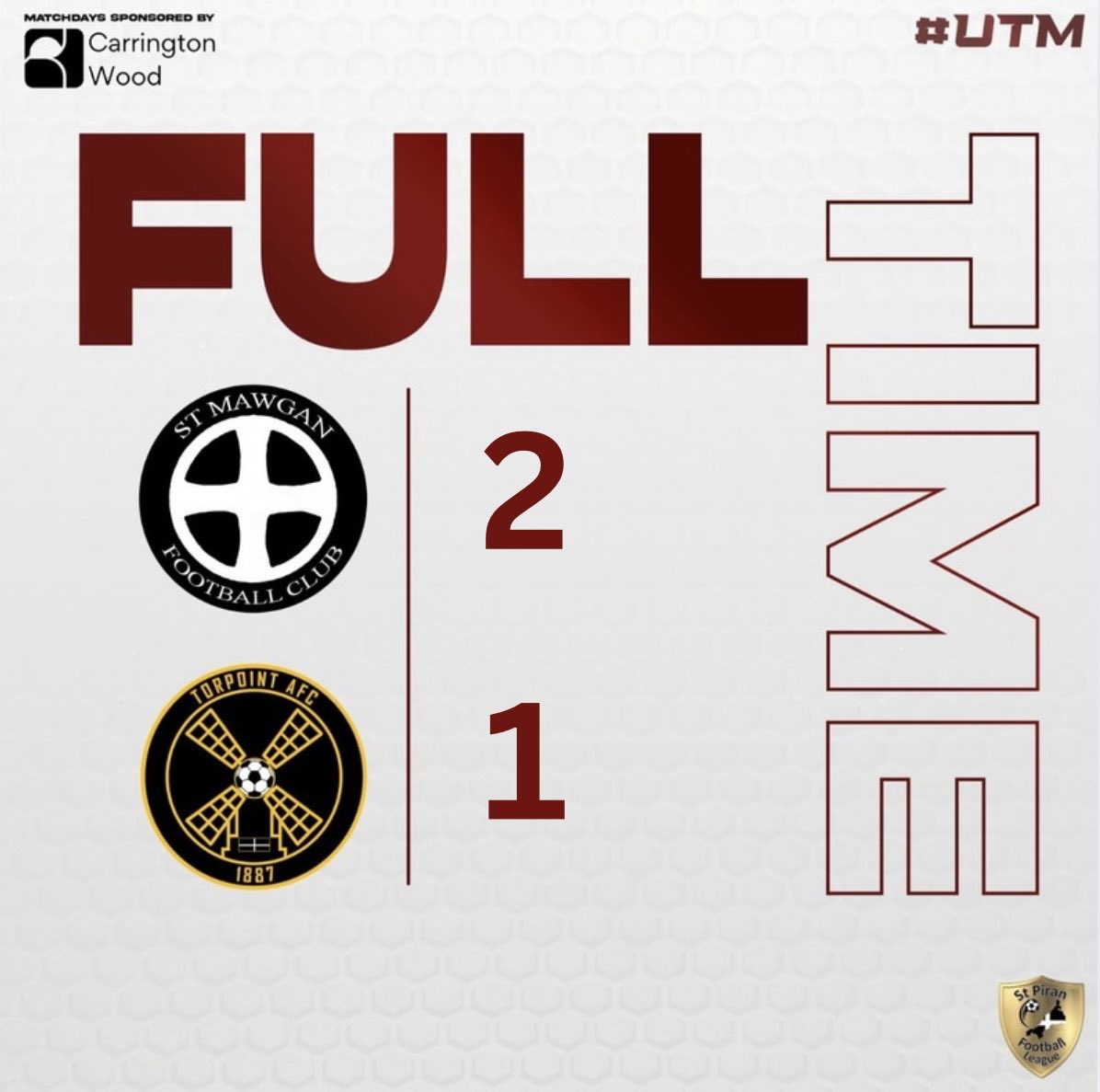 StMawganFC's tweet photo. Depleted, but not defeated 👊🏼

⚽️ Piper 
⚽️ Tilston 

A 92nd minute winner sees ‘13th Place’ St Mawgan collect our second successive 3 points at home in the league, this time against table toppers Torpoint. 

A small squad, but full of heart and fight as always! 

UTM 💜🩵 https://t.co/LyL3IhUCdV