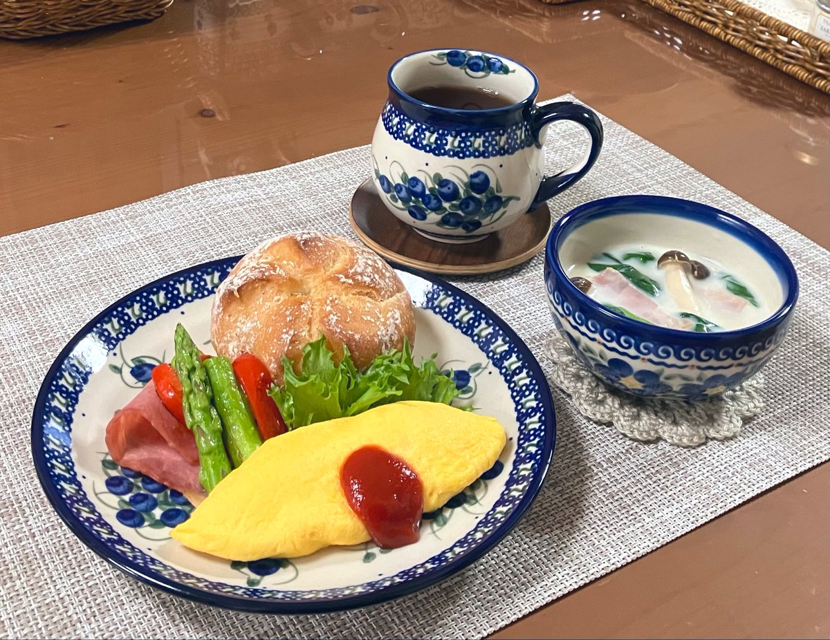 ポーランド食器 ポーリッシュポタリー ビオラ ケーキ皿 食器柄ポー