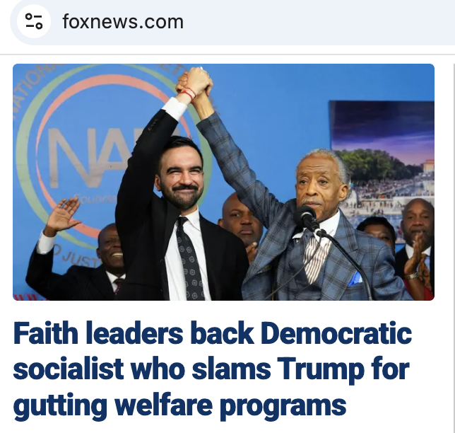 Interesting that <a href="/FoxNews/">Fox News</a> considers the corrupt Al Sharpton as a 'faith leader'.