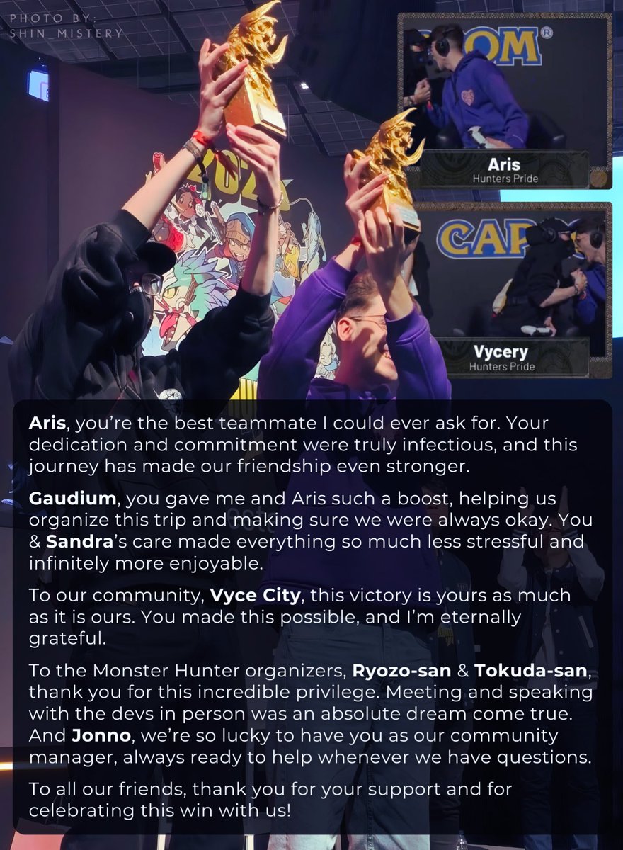 Vycery's tweet image. Hunters’ Pride - European Champions! We did it!
There are so many people I’d love to thank in this post, but I’ll keep it short.