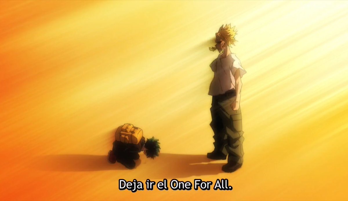 Toda la escena de izuku y el OFA fue tremenda, estaba re triste  ya cuando le dicen que tiene que dejar ir One for all

Este momento en el manga fue tremendo y a todos nos dejó helados y diría que aquí fue muchísimo mejor

Buffff amigo momentazo