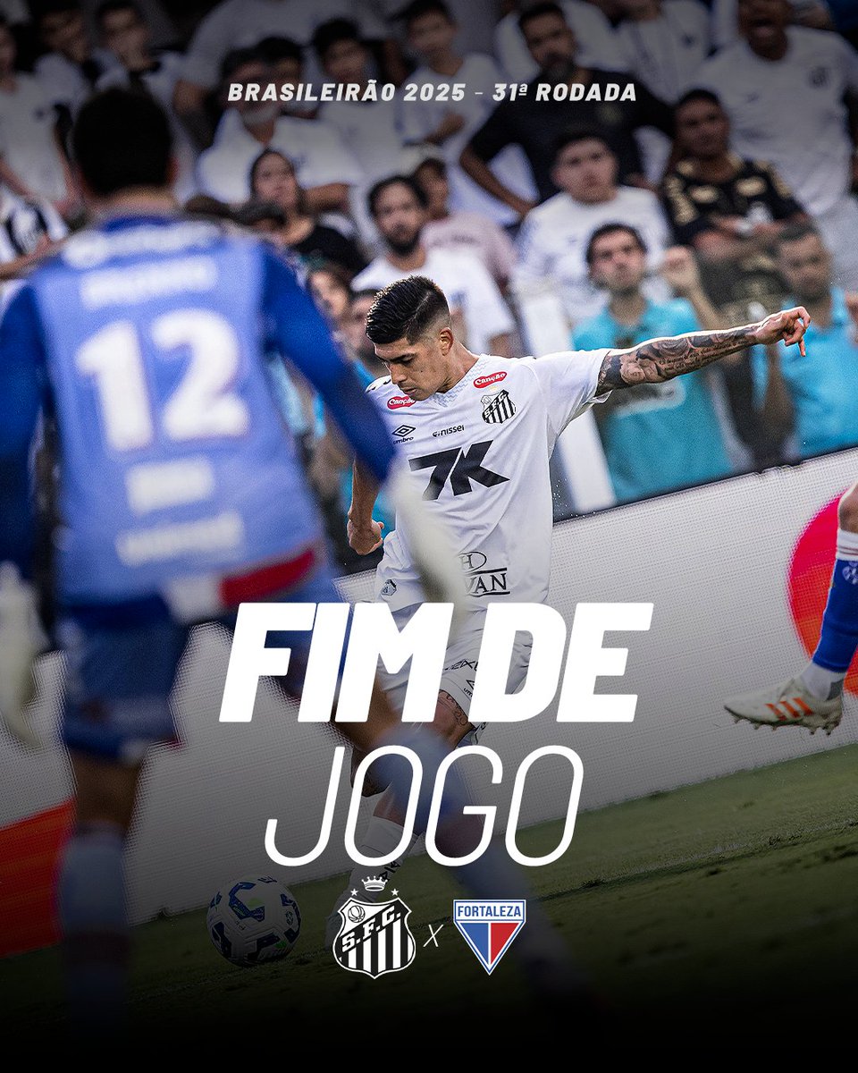 SantosFC's tweet photo. Final de #SANxFOR. O Santos fica no empate em 1 a 1. Adonis Frías marcou o gol santista. https://t.co/FnfdwDpU8q