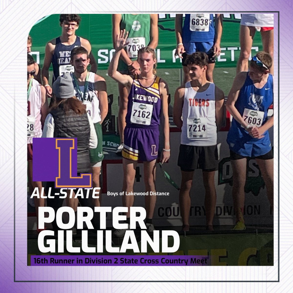 Porter named All-State with his 16th place finish. Very proud of all of your hard work and dedication!!  Ranger Pride!!